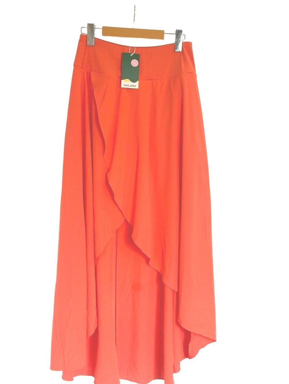 HALARA Skirt Breezeful High-Low Maxi Bold Orange Built In Shorts -S NWT